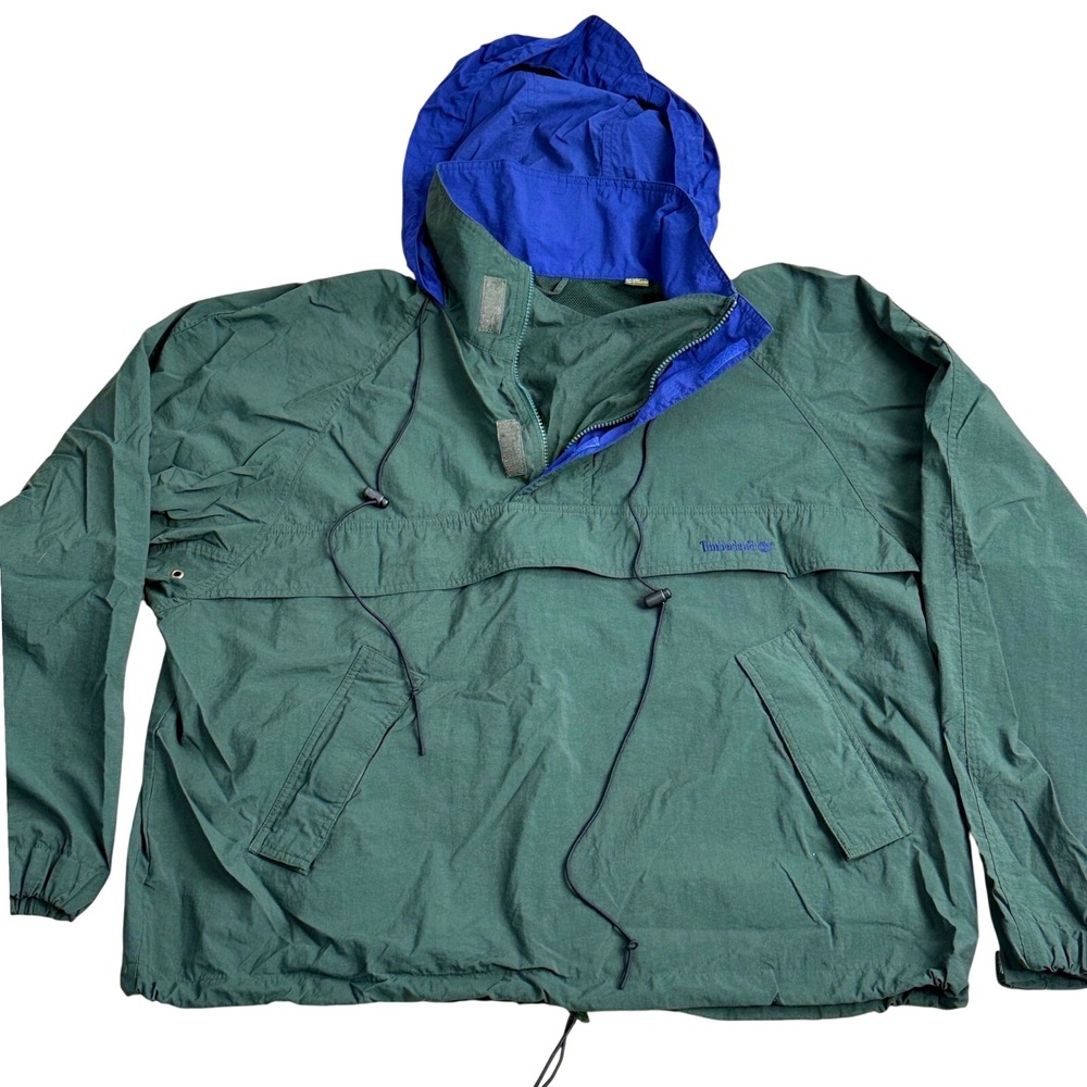 VTG 90s Timberland Green/Blue   Weathergear Anorak Jacket Mens XLGorpcore